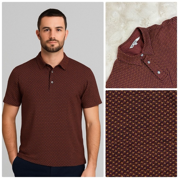 Mr. Turk patterned short sleeve polo - large - Picture 1 of 5